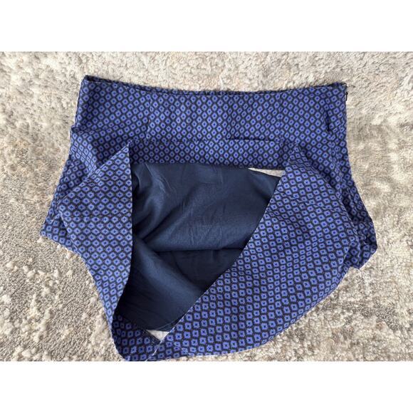 LL Bean Size 8 Favorite Fit Geometric Stretch Mini Pencil Skirt Navy Zip Casual - Picture 9 of 10